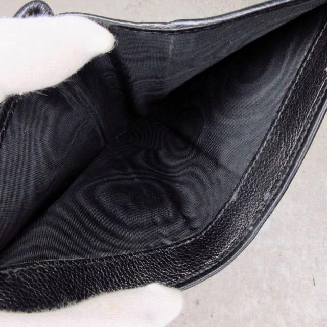 プラダ PRADA 2つ折り財布 ウォレット 三角プレート レザー ブラック