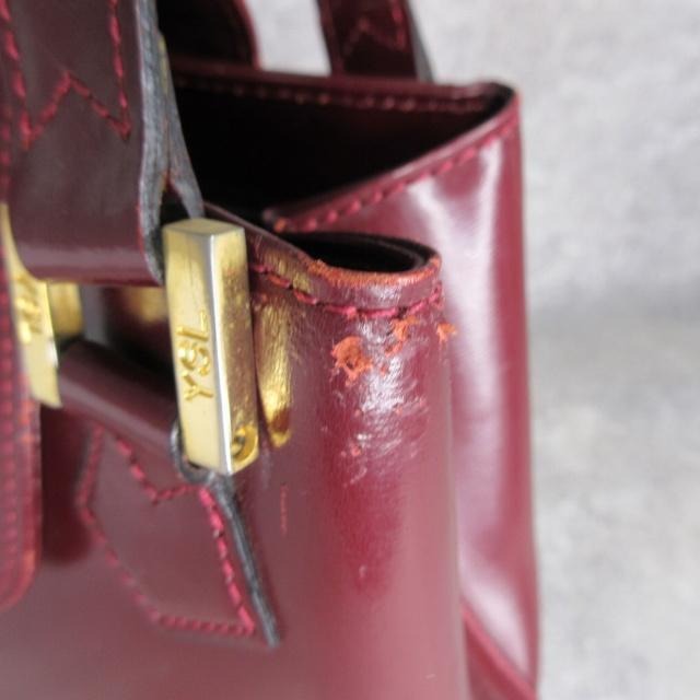 イヴサンローラン YVES SAINT LAURENT ハンドバッグ ヴィンテージ ボルドー