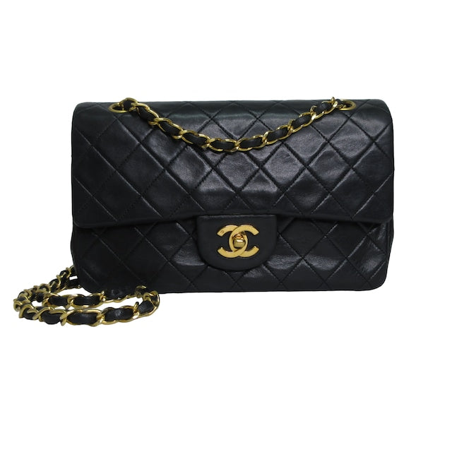 【USED】CHANEL シャネル マトラッセ ダブルフラップ 1番台 チェーンショルダーバッグ ブラック