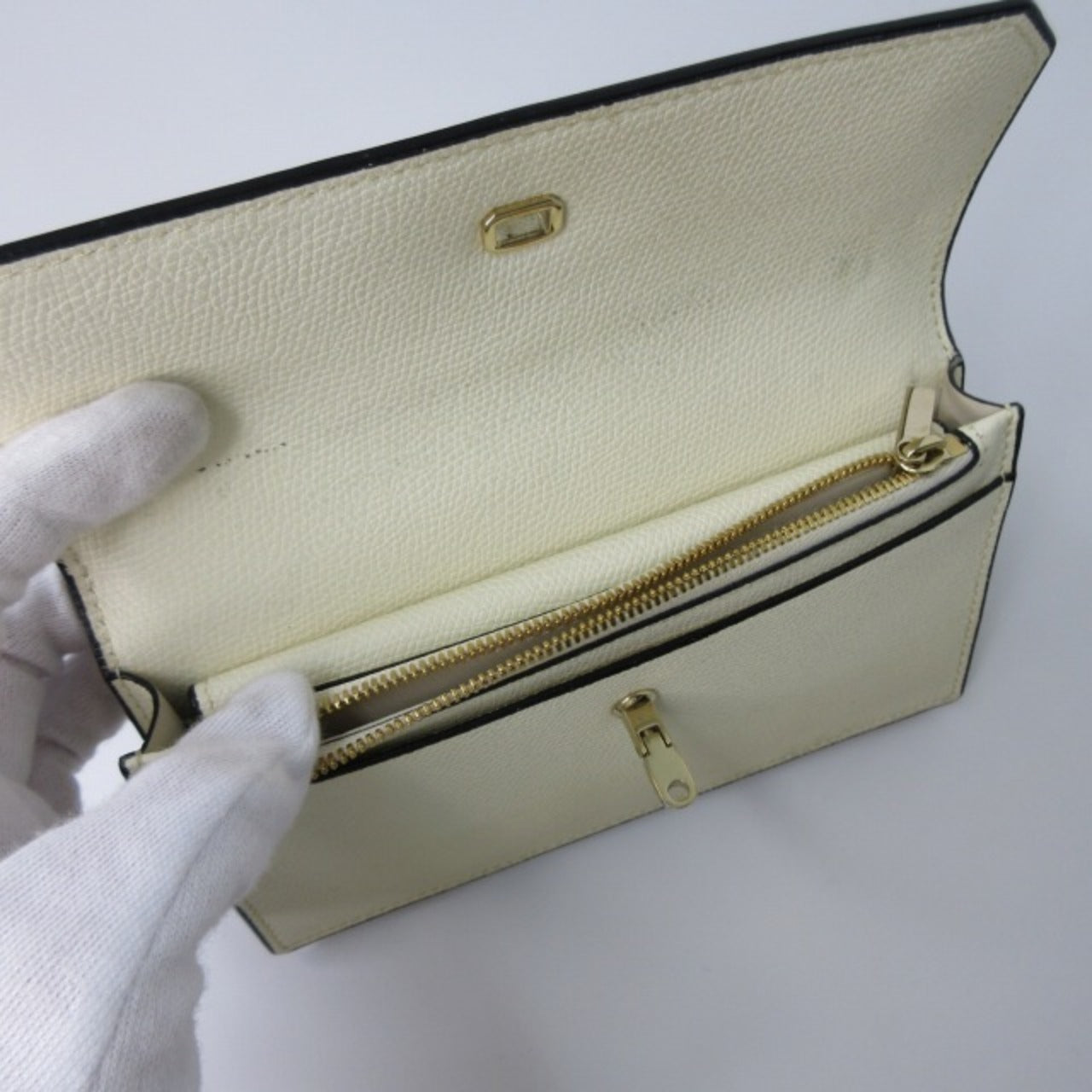 USED】ヴァレクストラ Valextra ウォレット 長財布 オフホワイト