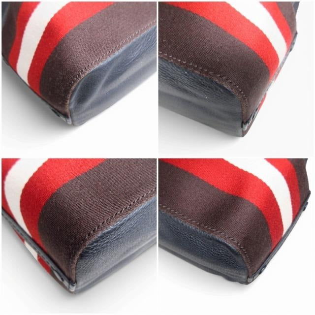 バリー BALLY トートバッグ ショルダーバッグ ストライプ ブラック