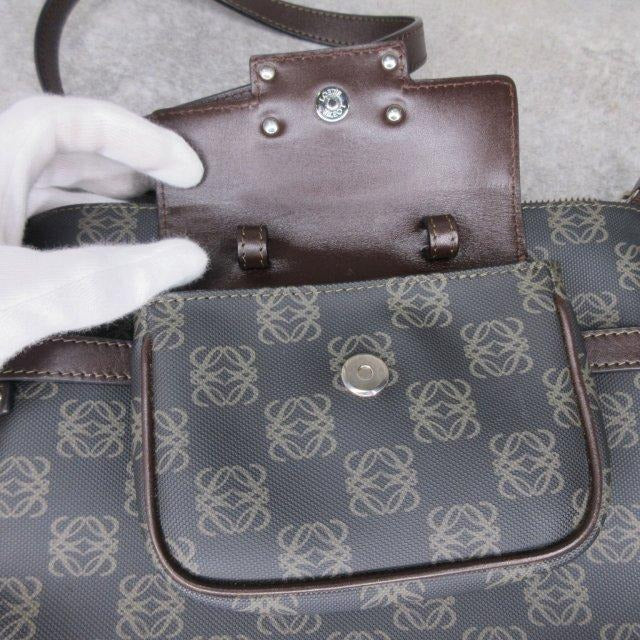 ロエベ LOEWE リピートアナグラム ショルダーバッグ ポーチ付き ブラウン