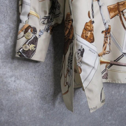 エルメス HERMES 美品 マルジェラ期 フランス騎兵柄 シルクシャツ ブラウス