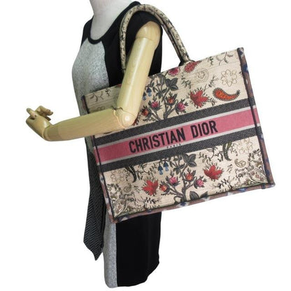 クリスチャンディオール Christian Dior 美品 BOOK TOTE ブックトート ラージ トートバッグ ボタニカル柄