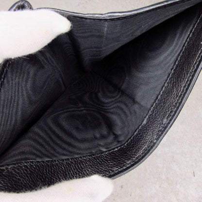 プラダ PRADA 2つ折り財布 ウォレット 三角プレート レザー ブラック