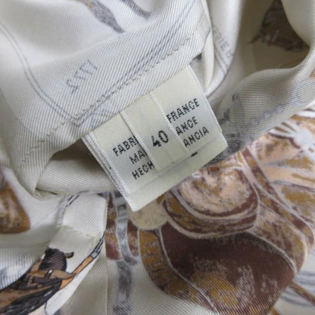 エルメス HERMES 美品 マルジェラ期 フランス騎兵柄 シルクシャツ ブラウス