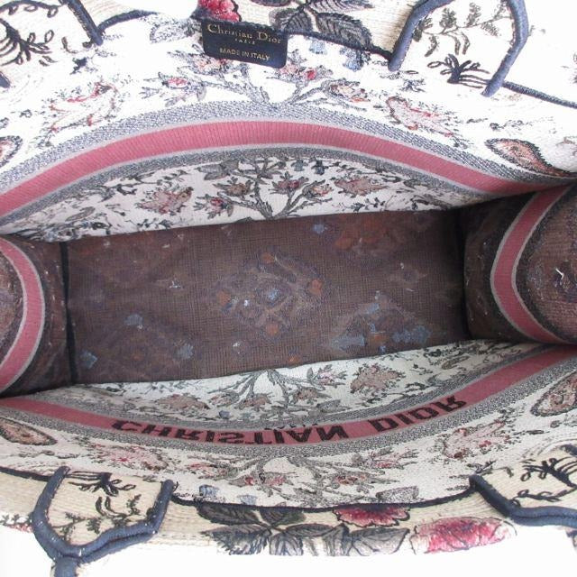 クリスチャンディオール Christian Dior 美品 BOOK TOTE ブックトート ラージ トートバッグ ボタニカル柄