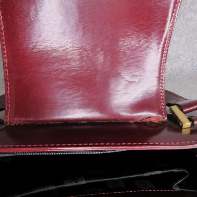 イヴサンローラン YVES SAINT LAURENT ハンドバッグ ヴィンテージ ボルドー