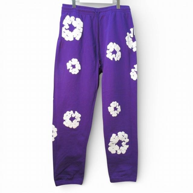 DENIM TEARS デニムティアーズ フラワープリント スウェットパンツ パープル XL
