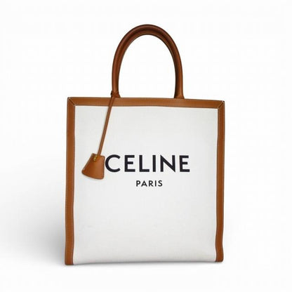 セリーヌ CELINE 美品 バーティカルカバ ラージ キャンバス レザー