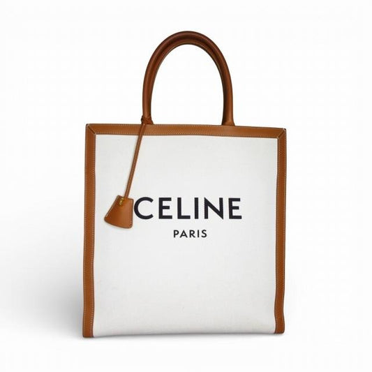 セリーヌ CELINE 美品 バーティカルカバ ラージ キャンバス レザー