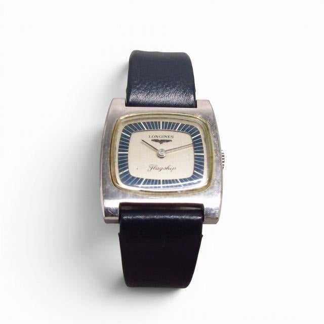 ロンジン LONGINES 稼働 70'S フラッグシップ 手巻き 腕時計 ネイビー系