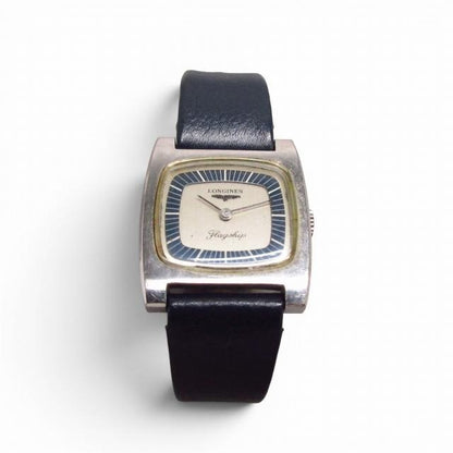 ロンジン LONGINES 稼働 70'S フラッグシップ 手巻き 腕時計 ネイビー系