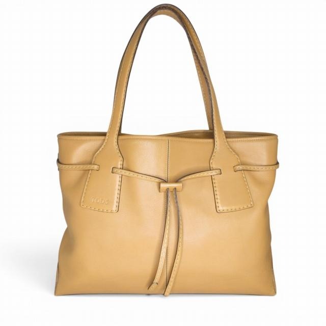 トッズ TOD'S トートバッグ レザー ベージュ