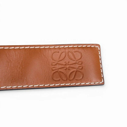 ロエベ LOEWE 美品 スラップ ブレスレット アナグラム タン