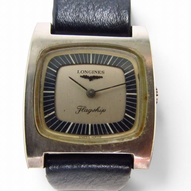 ロンジン LONGINES 稼働 70'S フラッグシップ 手巻き 腕時計 ネイビー系