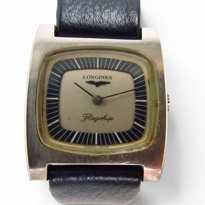 ロンジン LONGINES 稼働 70'S フラッグシップ 手巻き 腕時計 ネイビー系