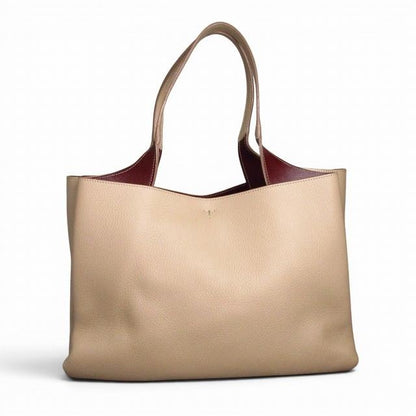 トッズ TOD'S LEATHER BAG レザーバッグ ハンドバッグ ベージュ×ボルドー E05070126319