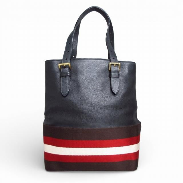 バリー BALLY トートバッグ ショルダーバッグ ストライプ ブラック