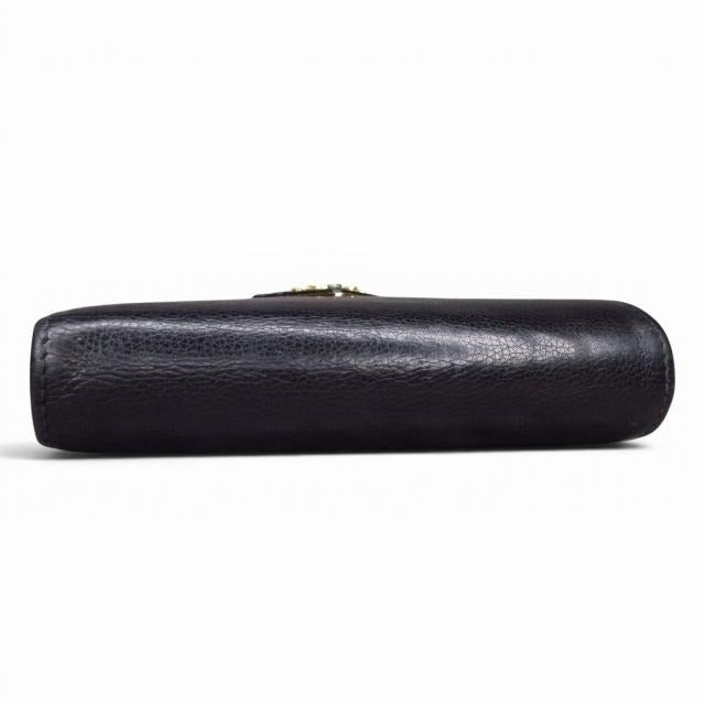 プラダ PRADA 2つ折り財布 ウォレット 三角プレート レザー ブラック