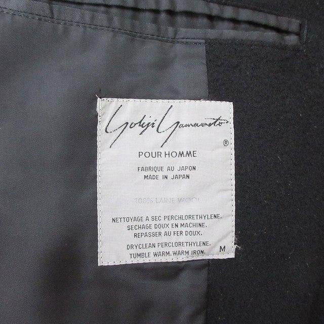 ヨウジヤマモトプールオム YOHJI YAMAMOTO POUR HOMME ウールジャケット テーラードコート オーバーサイズ ブラック M