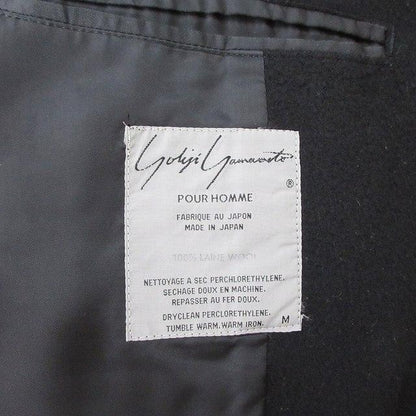ヨウジヤマモトプールオム YOHJI YAMAMOTO POUR HOMME ウールジャケット テーラードコート オーバーサイズ ブラック M