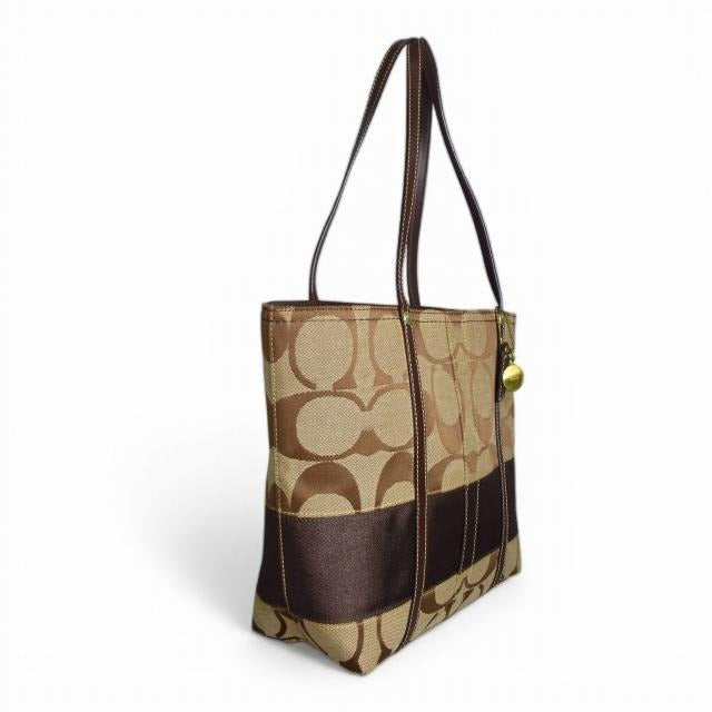 コーチ COACH トートバッグ キャンバス シグネチャー ブラウン