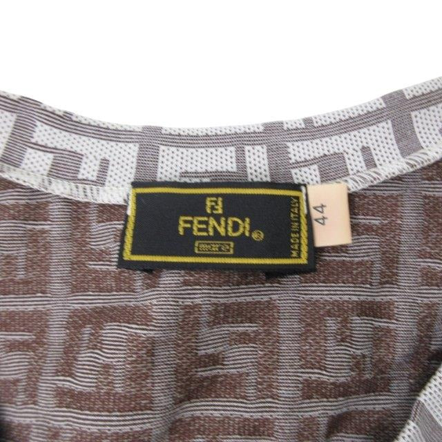 フェンディ FENDI ワンピース ノースリーブ ロゴ ズッカ柄 ひざ丈 ブラウン系 44 L相当