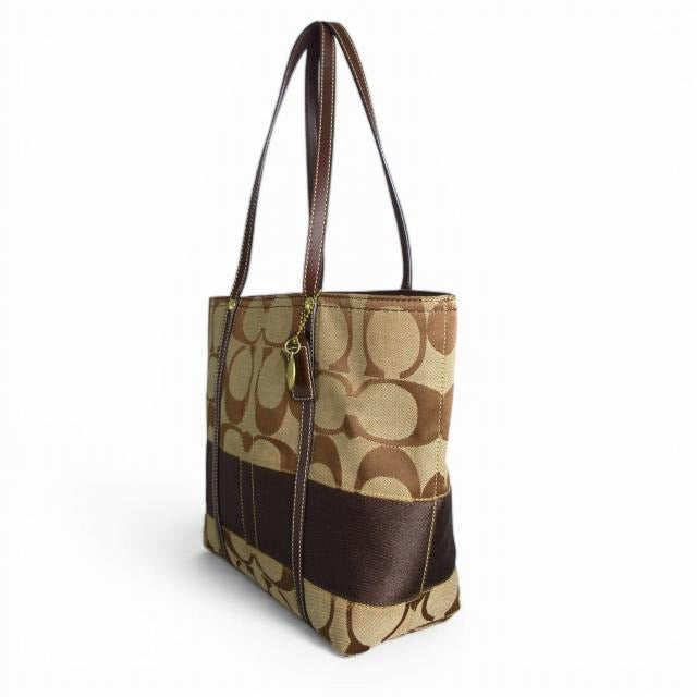 コーチ COACH トートバッグ キャンバス シグネチャー ブラウン