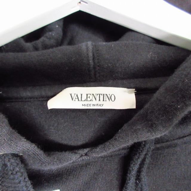 ヴァレンティノ ヴァレンチノ VALENTINO Vロゴ パーカー フーディー スウェット プルオーバー ブラック XLサイズ