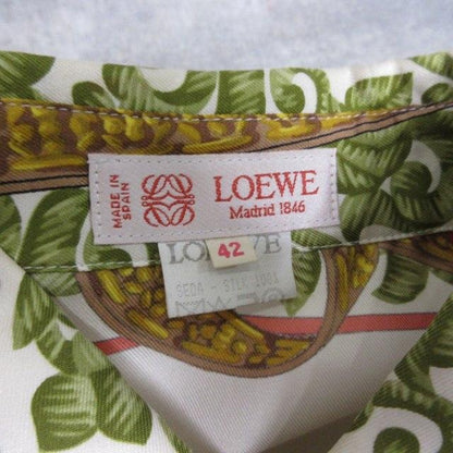 ロエベ LOEWE ヴィンテージ ロングスリーブ 長袖 シルク ブラウス シャツ 総柄 乗馬