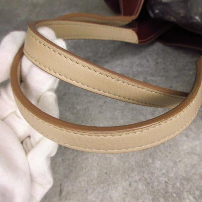 トッズ TOD'S LEATHER BAG レザーバッグ ハンドバッグ ベージュ×ボルドー E05070126319