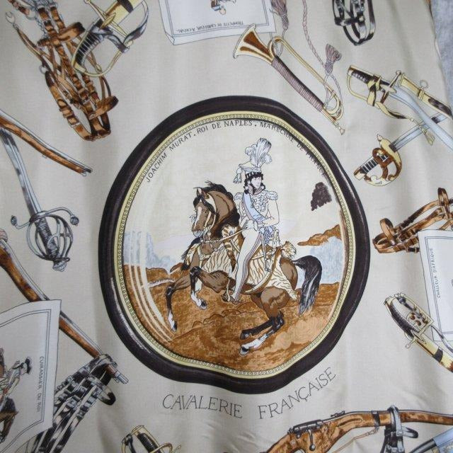 エルメス HERMES 美品 マルジェラ期 フランス騎兵柄 シルクシャツ ブラウス